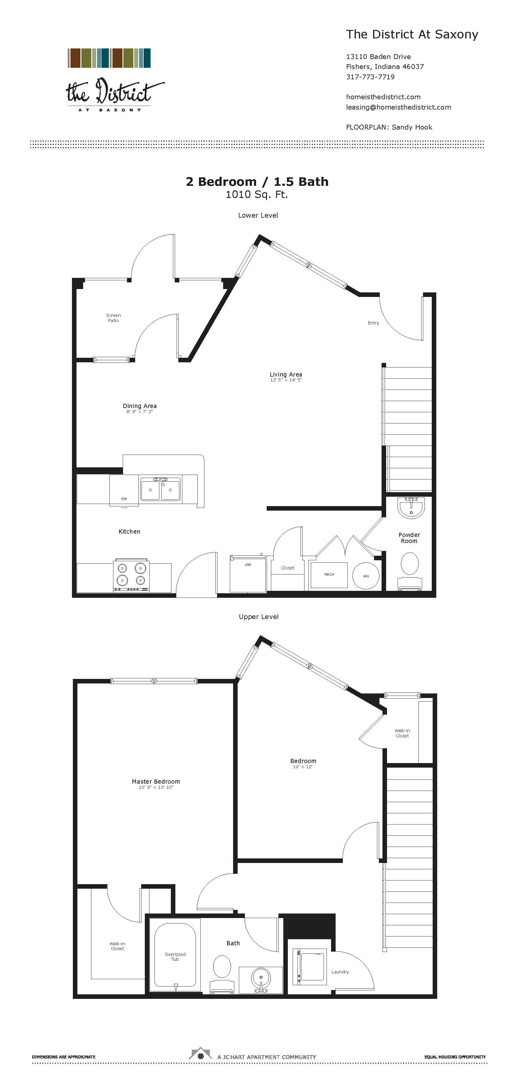 Sandy Hook 2 Bedroom Floor Plan The District at Saxony Apartment Homes